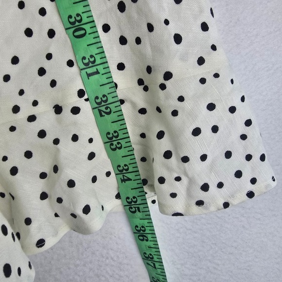 LOFT Women's Polka Dot Square Neck Puff Sleeve Tie Back Mini Dress Size 8 - Picture 9 of 9